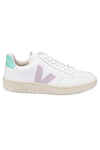 Veja V 12 Leather Extra White Parme Turquoise Womens - Lyst