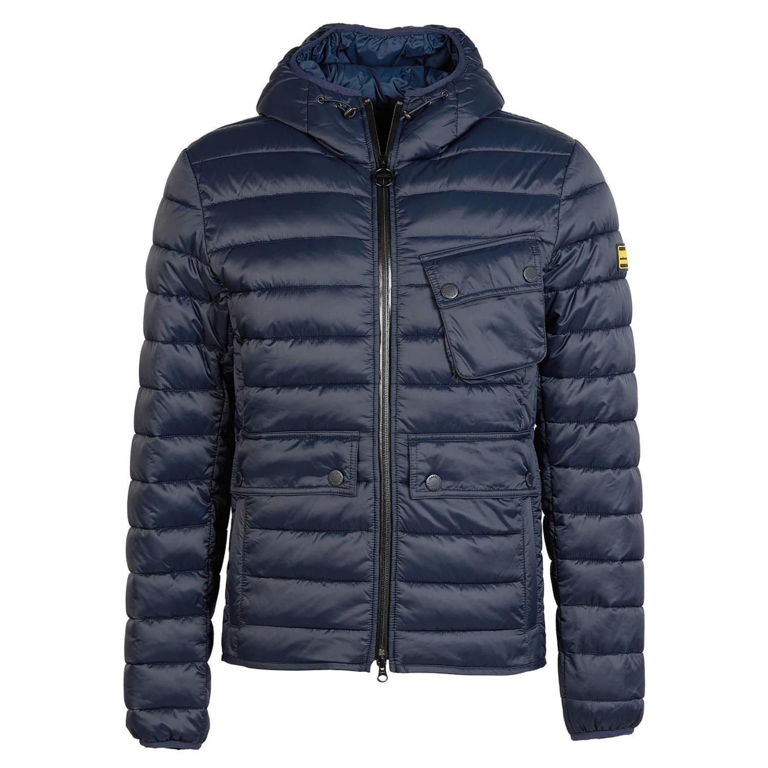 Barbour international locking 2024 quilted jacket blue