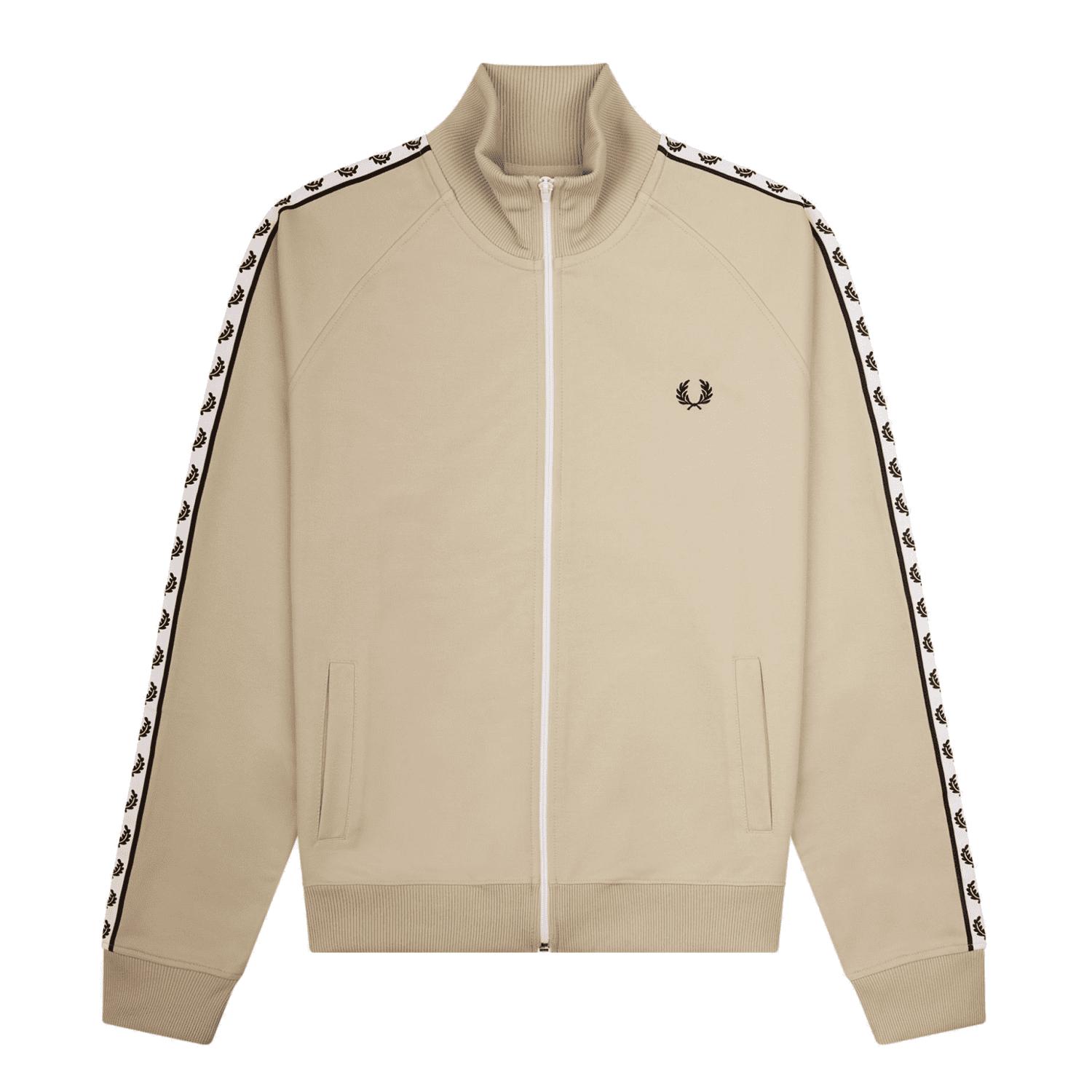 Fred Perry Authentic Taped Track Jacket Light Oyster in Natural for Men |  Lyst