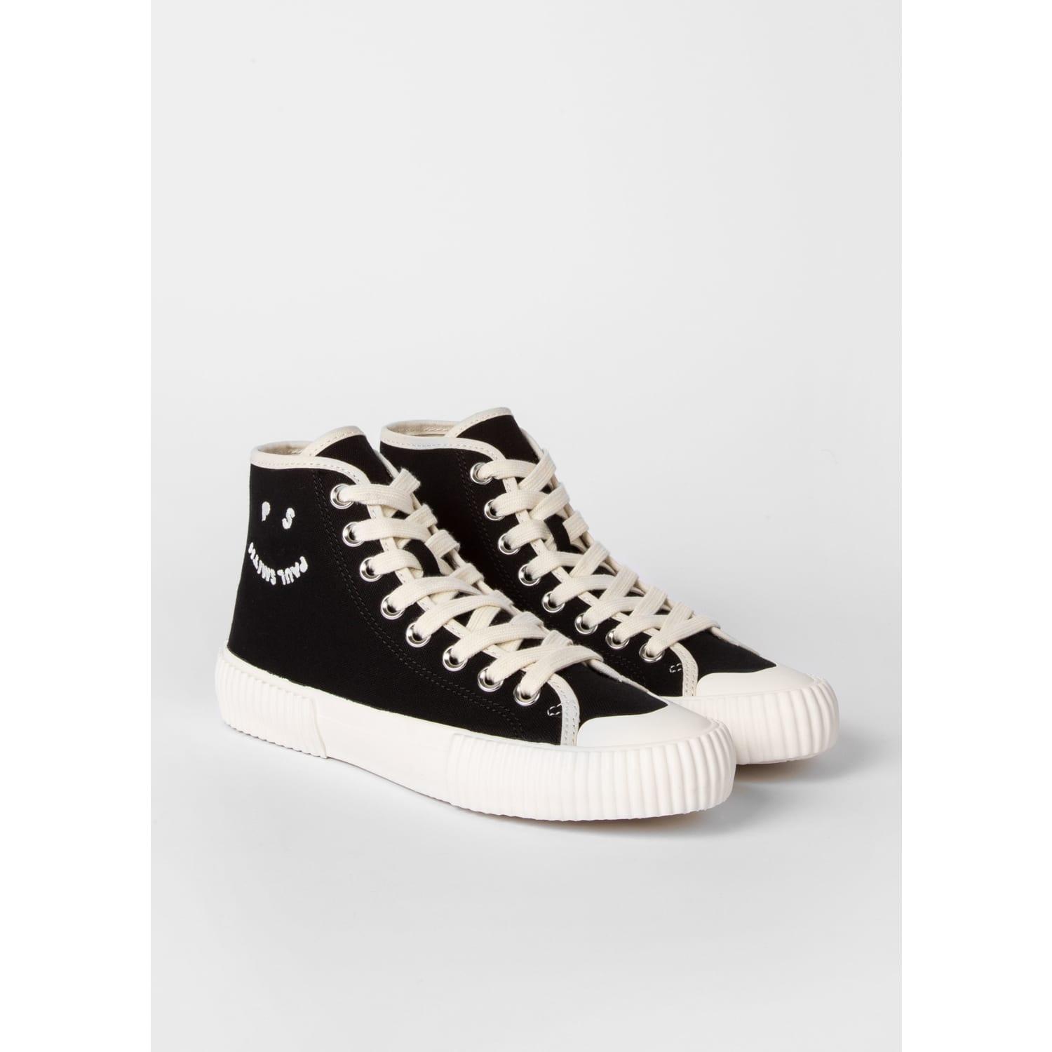 Paul Smith Black Kibby Happy Hi Top Trainers in White | Lyst