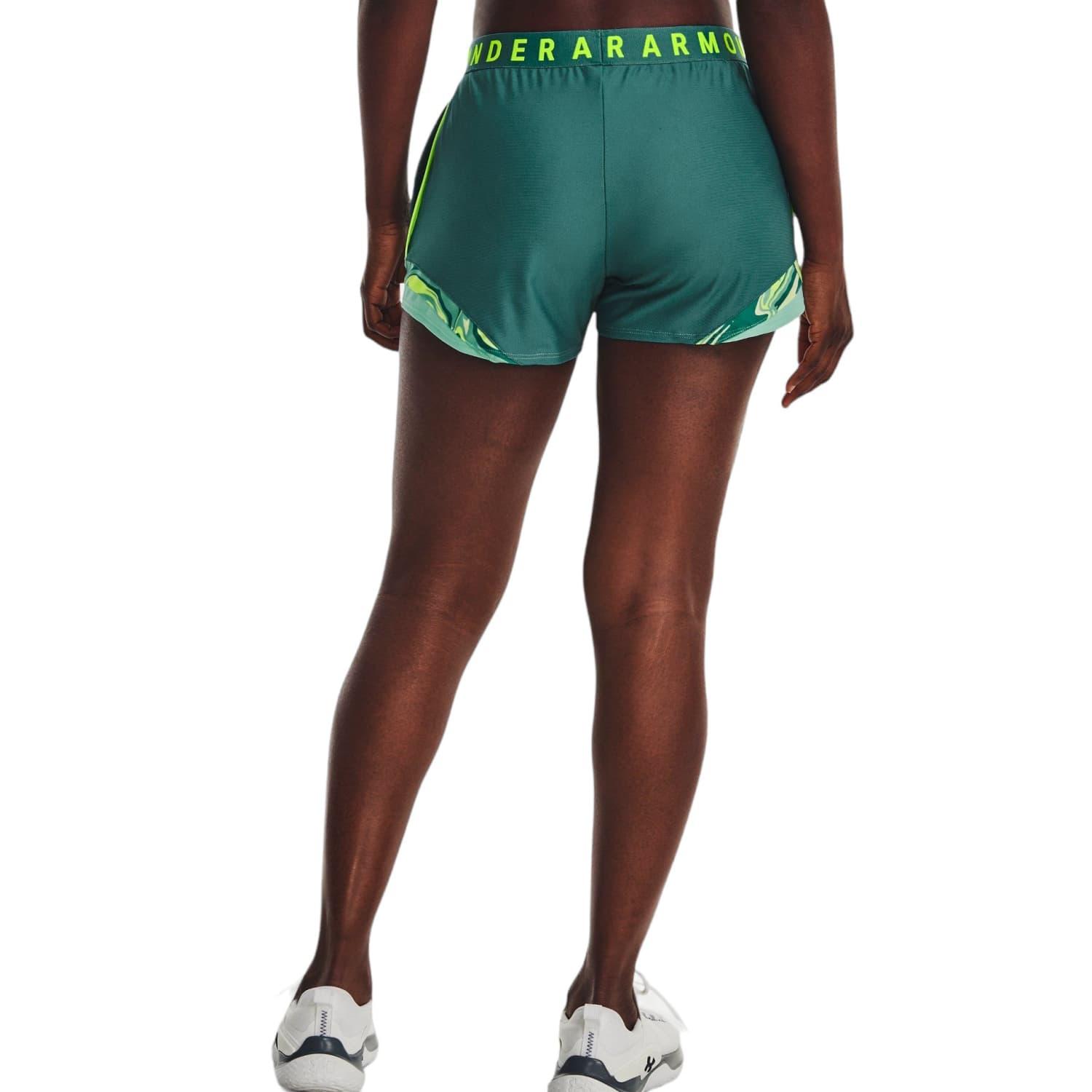 Under Armour Pantaloncini Play Up 3.0 Tri Color Donna Coastal Teal/lime  Surge in Green | Lyst
