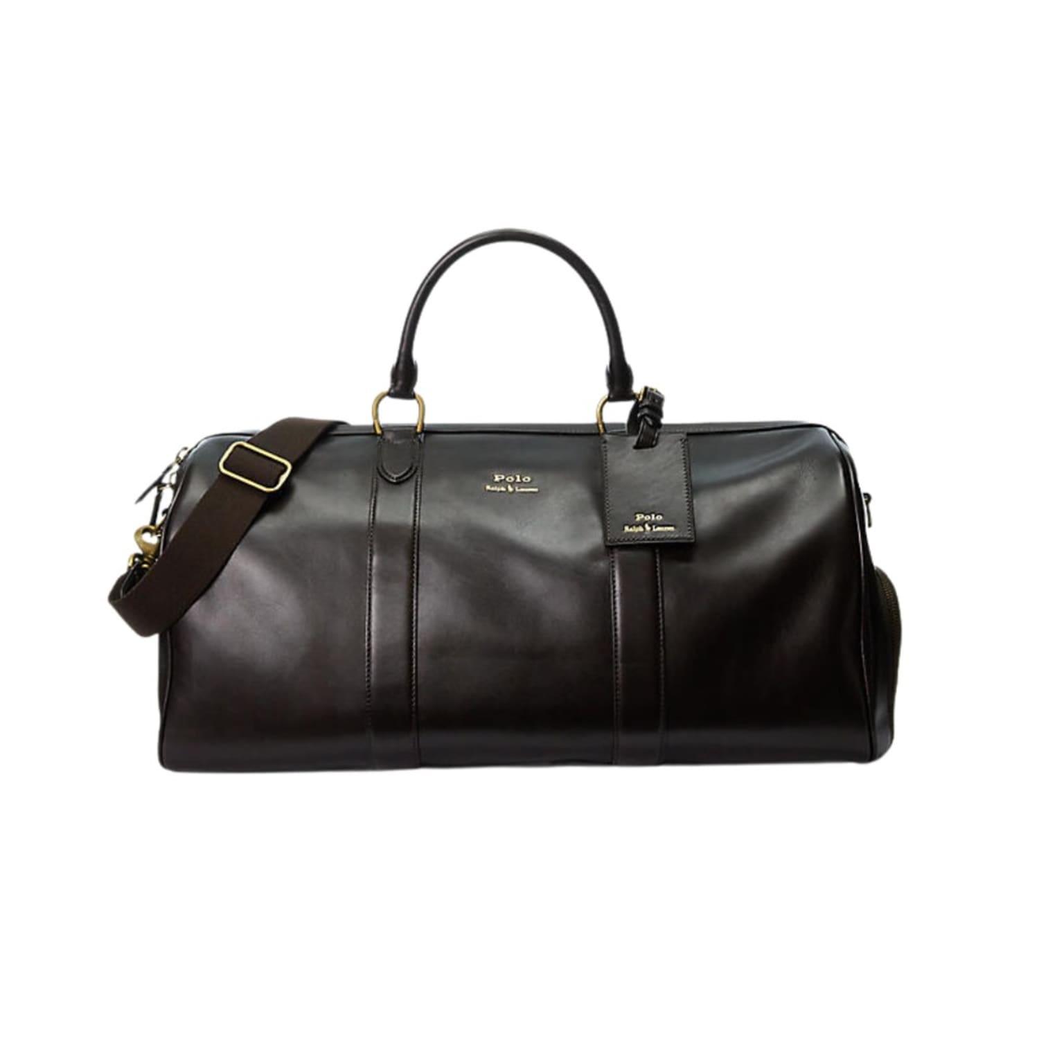 Ralph Lauren Smooth Leather Duffle Bag in Black for Men | Lyst UK
