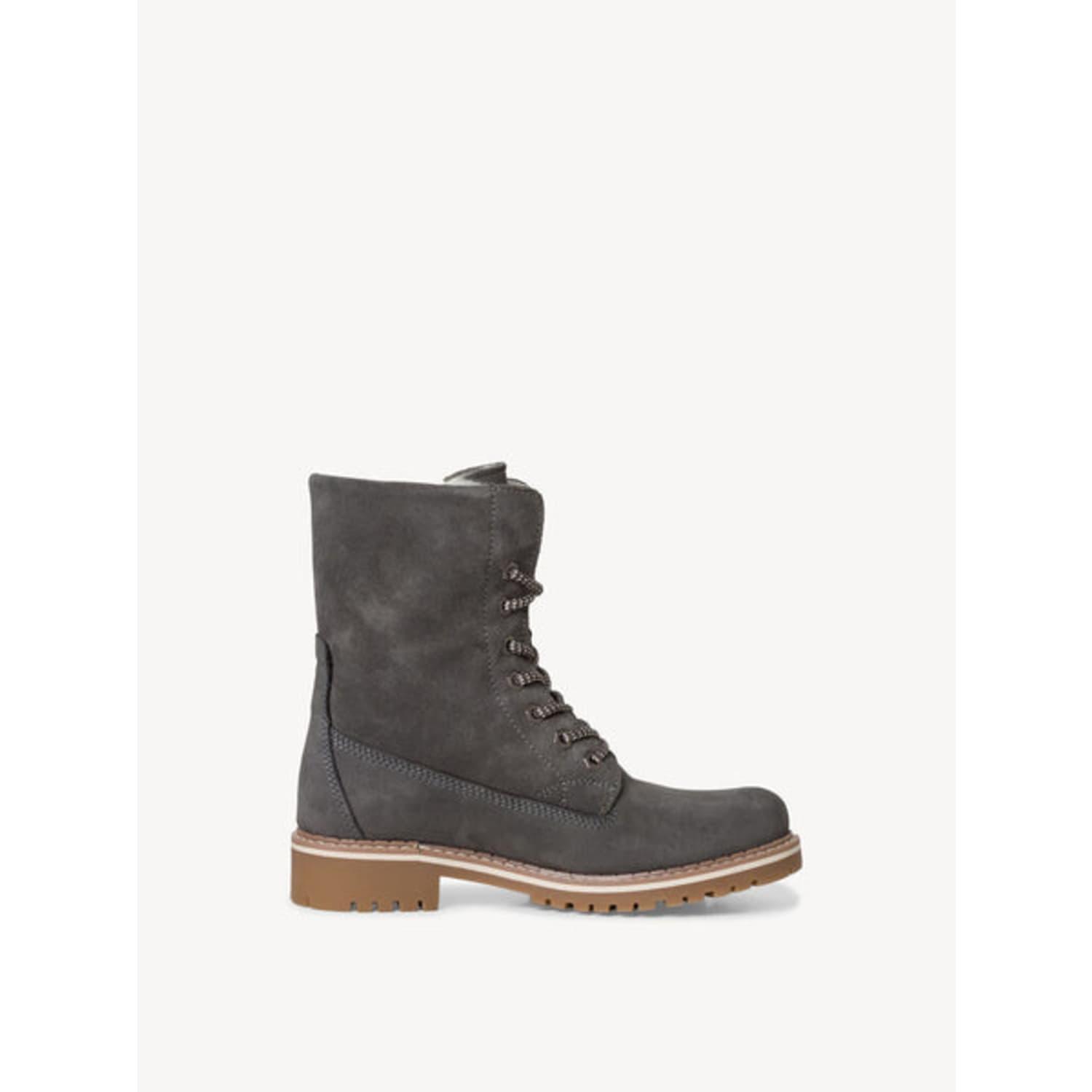 Tamaris Lace-up Suede Boots in Black | Lyst