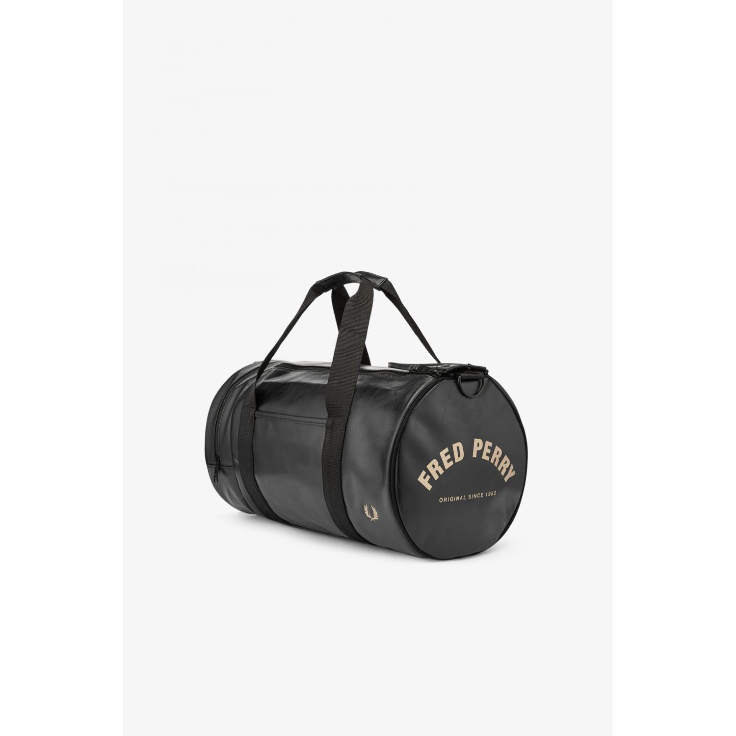 Fred Perry Tonal Pu Barrel Bag Black | Lyst