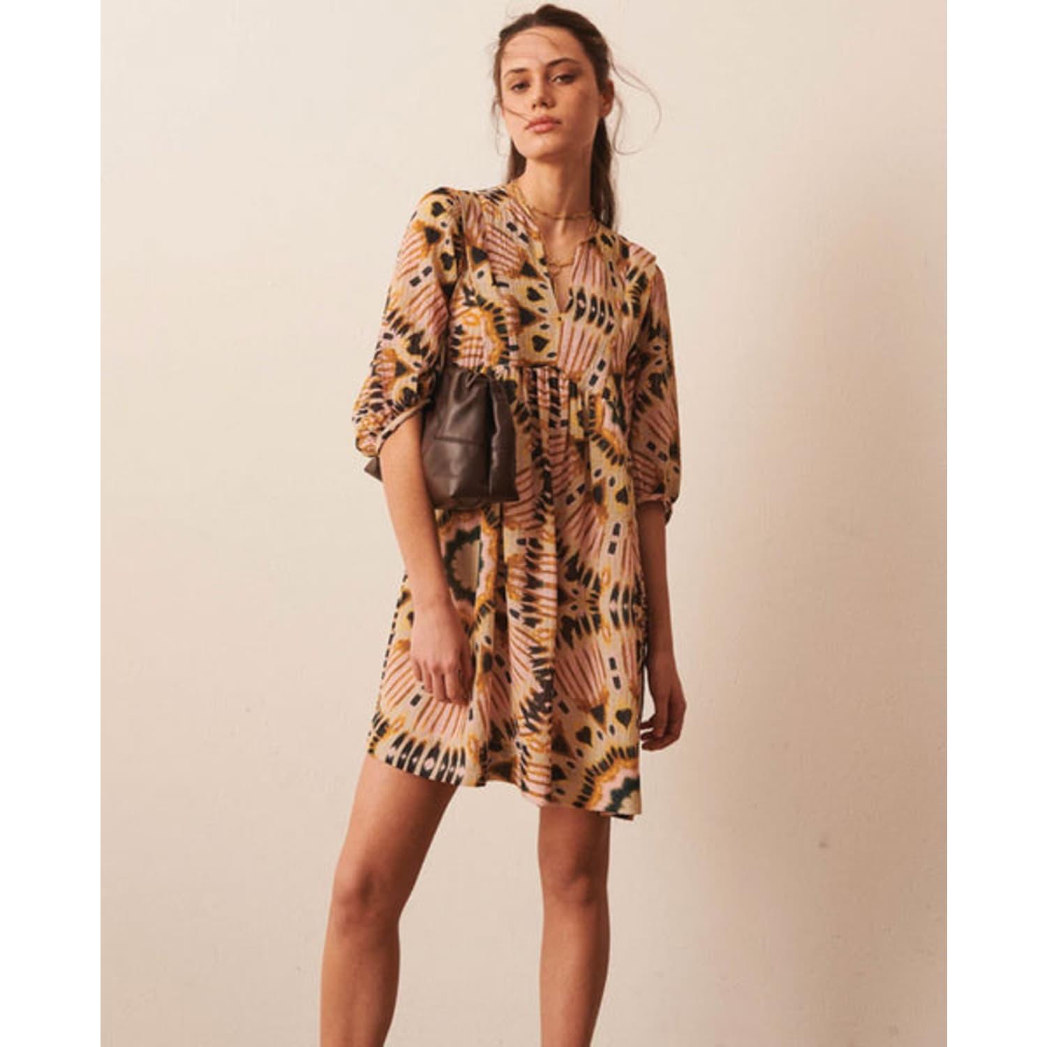 Ba&sh Cleo Beige Dress in Brown | Lyst