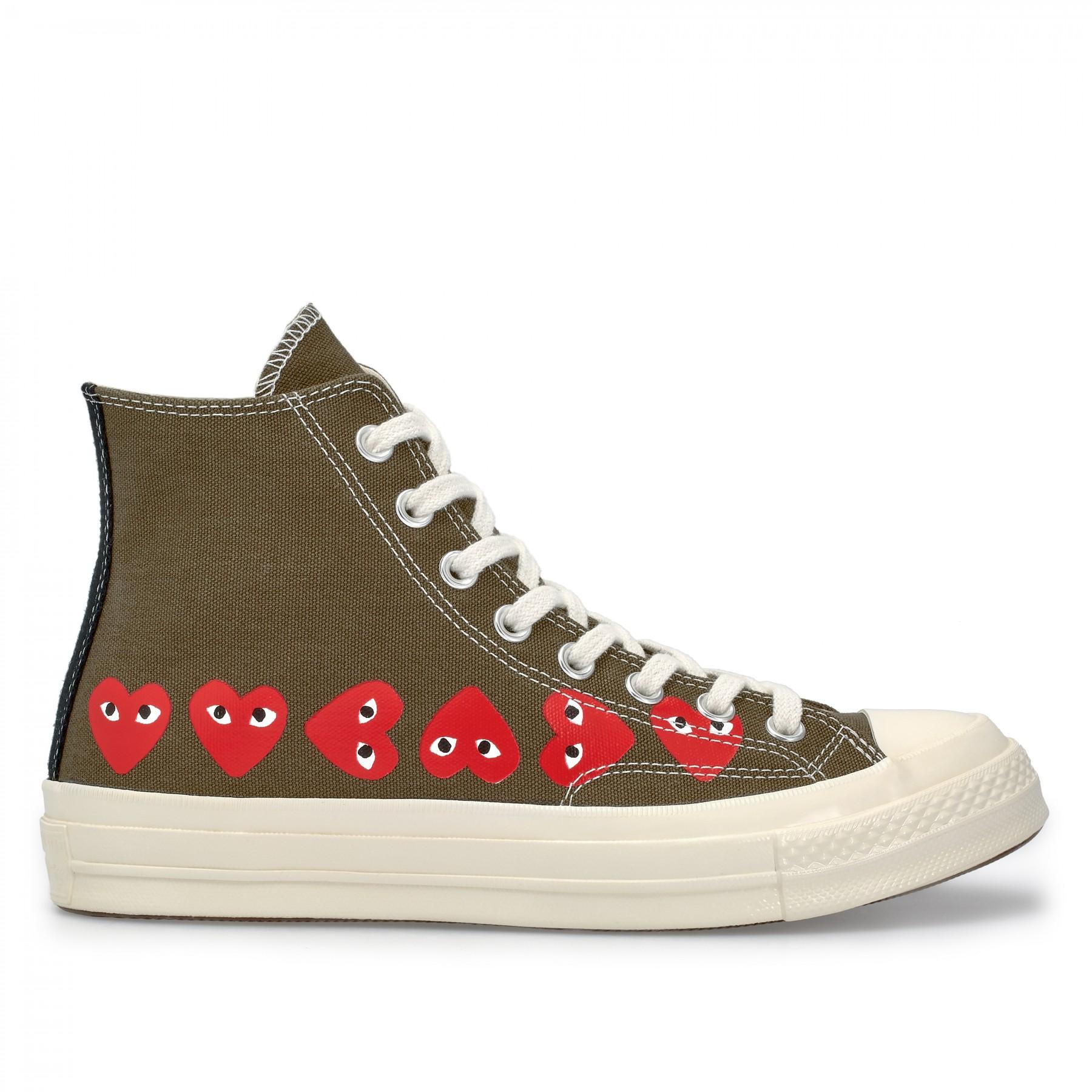 COMME DES GARÇONS PLAY Cotton X Converse Multi Red Heart Chuck Taylor