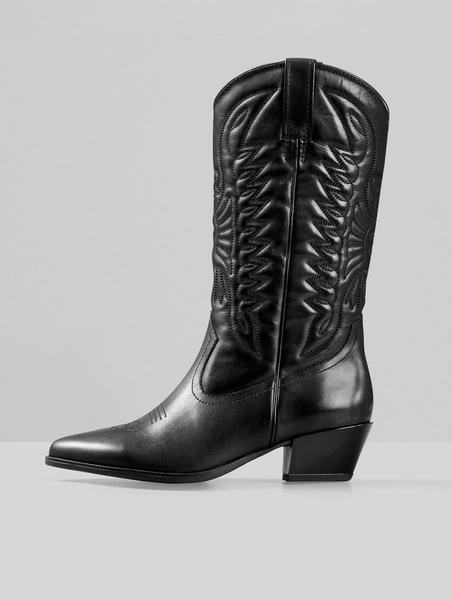 Vagabond Shoemakers Emily Black Leather Cowboy Boots | Lyst