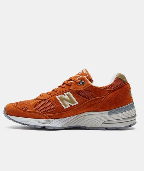 New Balance Leather Burnt Orange Nubuck M991 Se Shoes for Men - Lyst