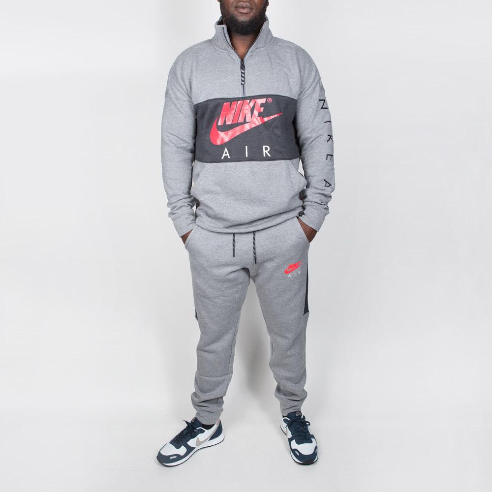 Nike Carbon Heather And Anthracite Siren Red Air Top Fleece Sweatshirt in  Gray for Men | Lyst