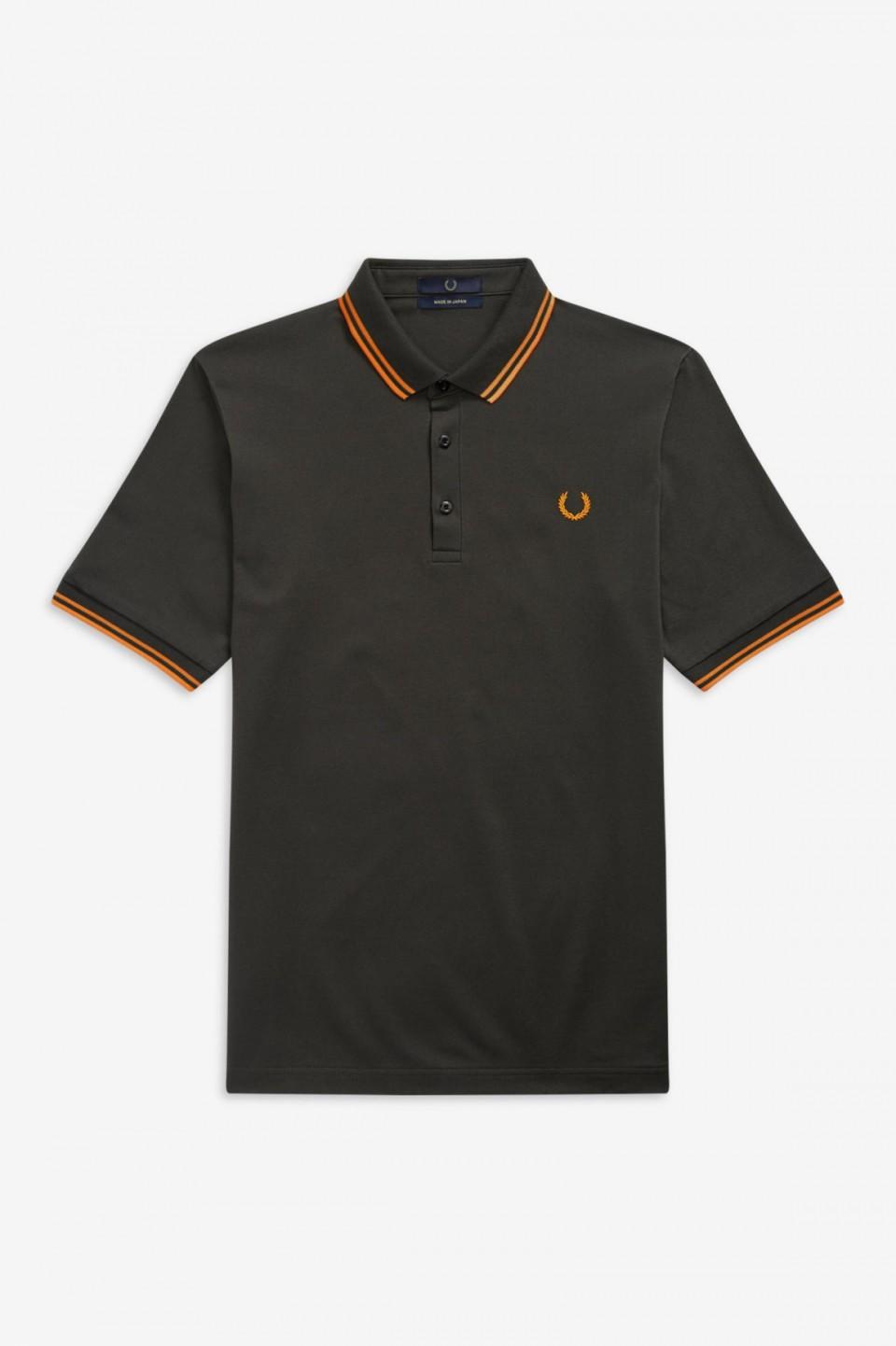 Fred Perry Anthracite And Orange Cotton Pique Polo Shirt in Black for ...