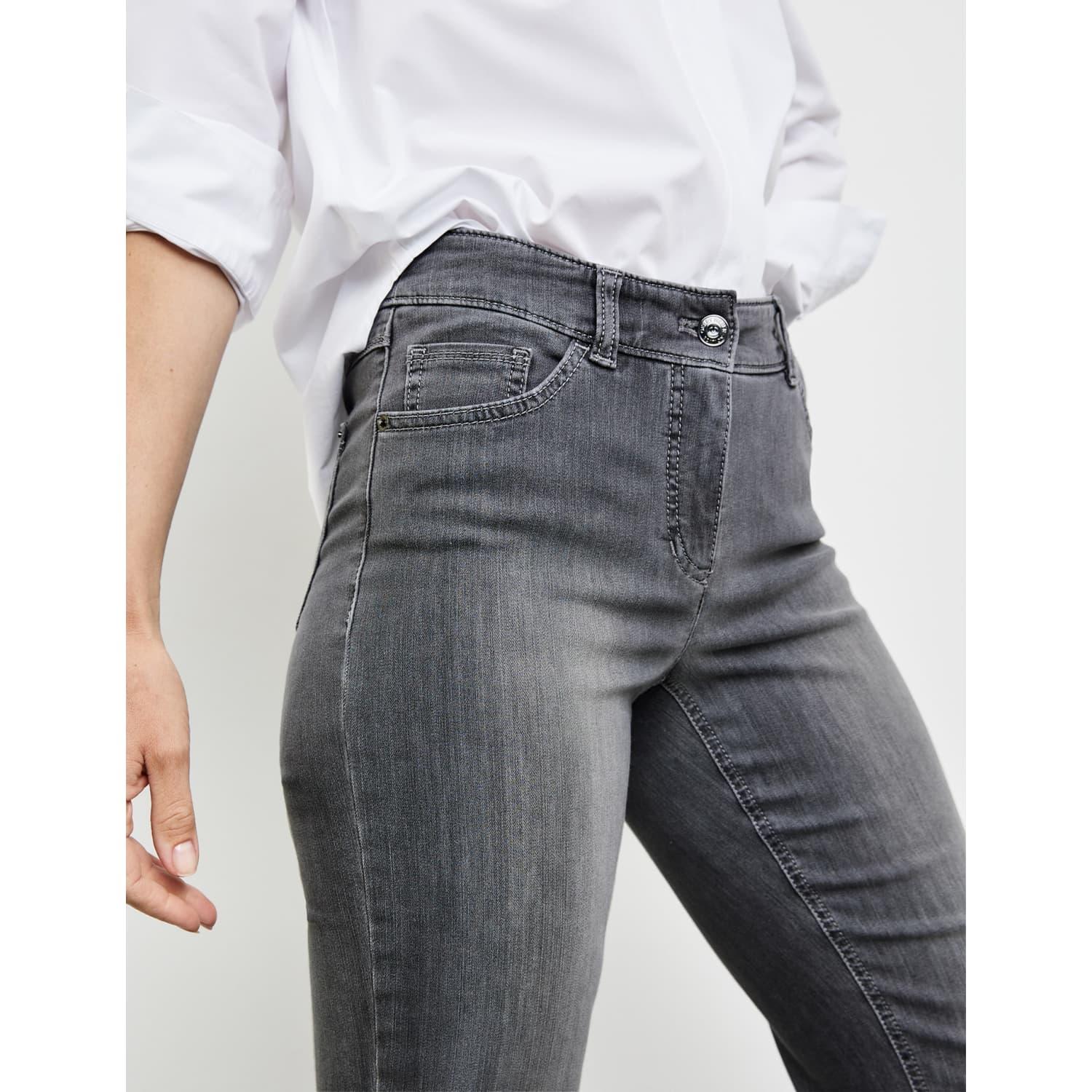 Gerry Weber Best4me Slim Fit Grey Denim Jeans in White | Lyst