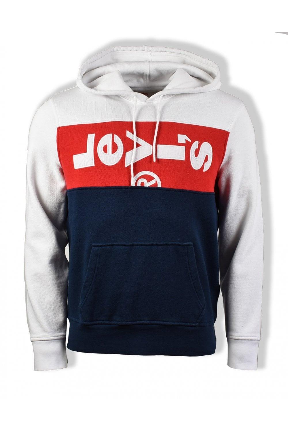 levi's red white and blue hoodie