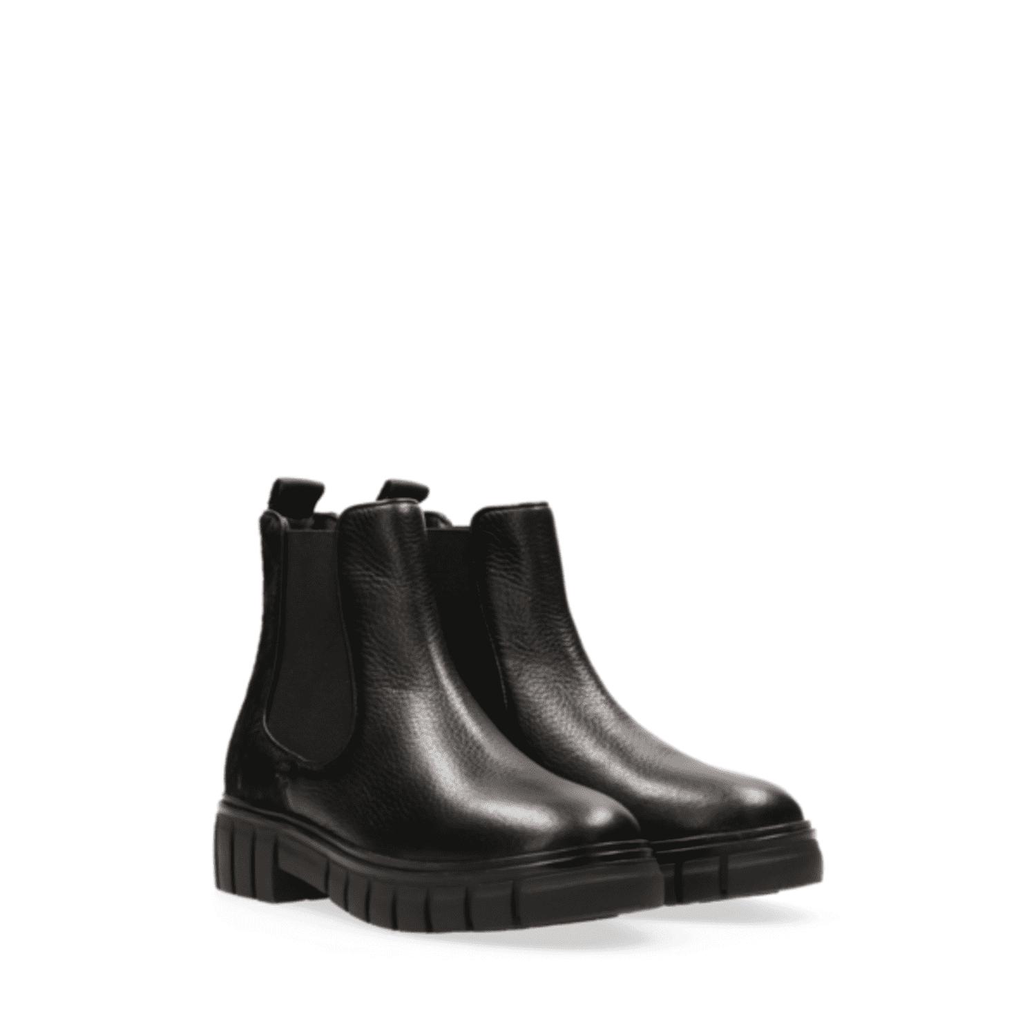 Maruti Tygo Leather/hairon Ankle Boot- Black/ Splash Black | Lyst