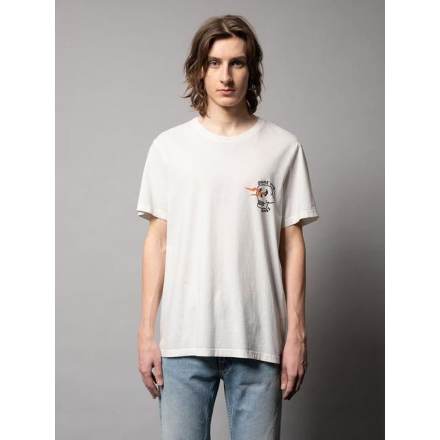 Nudie Jeans T Shirt Blanc Avec Logo En 