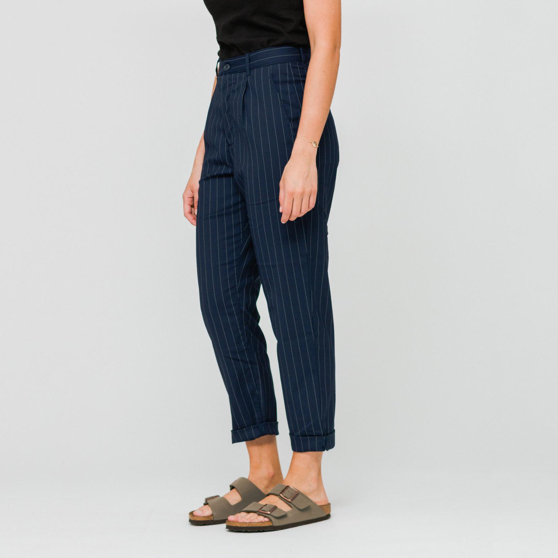 Carhartt Synthetic Pinstripe Metro Blue/white W Pullman Ankle Pant - Lyst