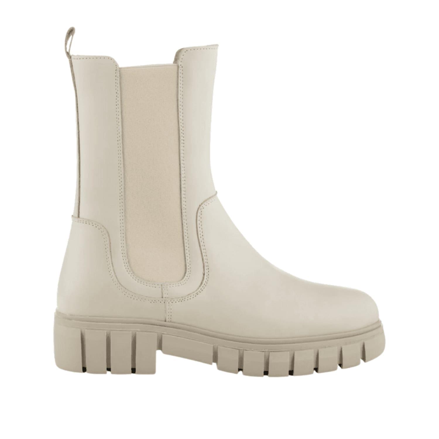 Shoe The Bear Rebel Chelsea High Leather Off White Boots in Natural | Lyst