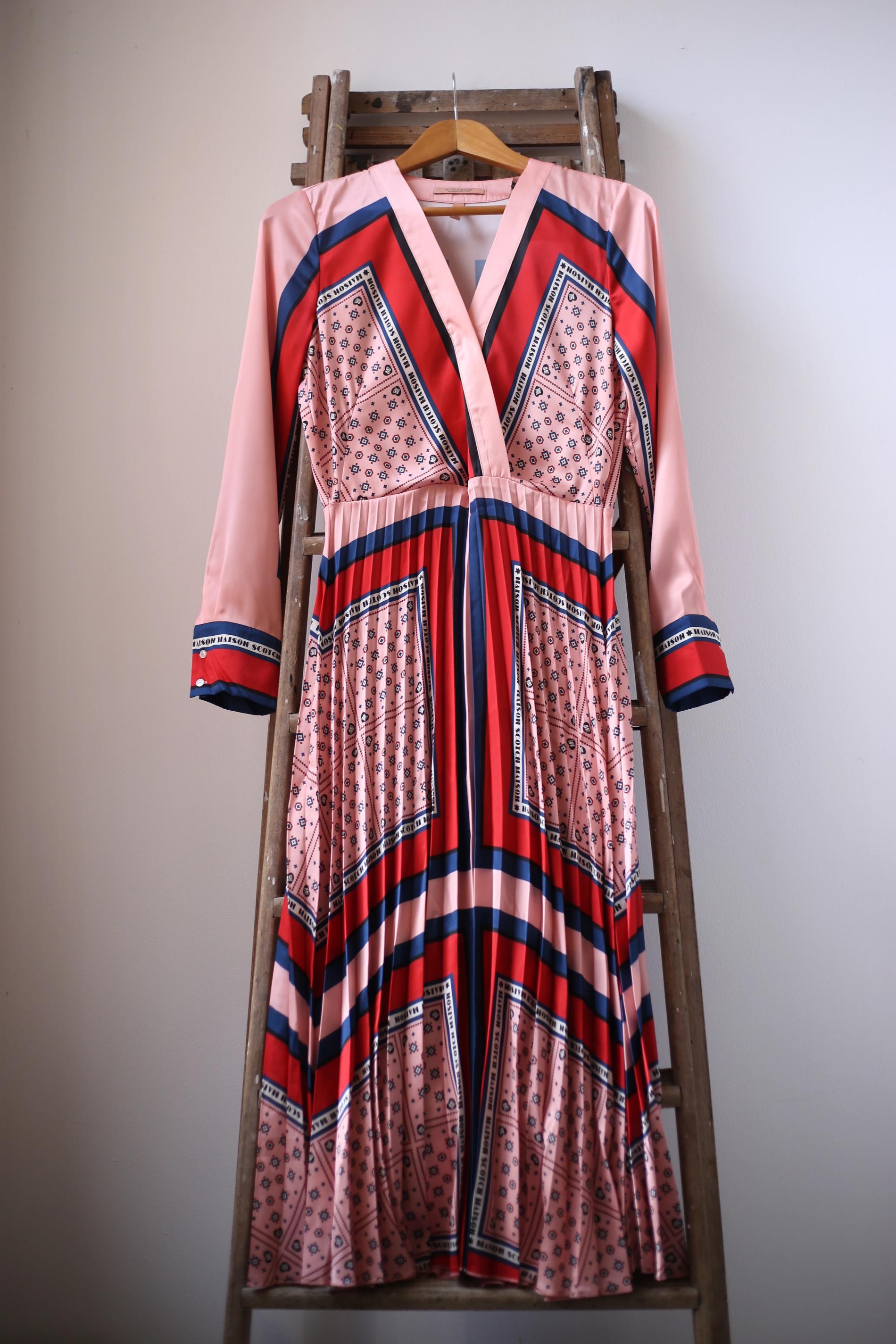 Scotch & Soda Bandana Print Polyester Plissee Kleid in Rot | Lyst DE