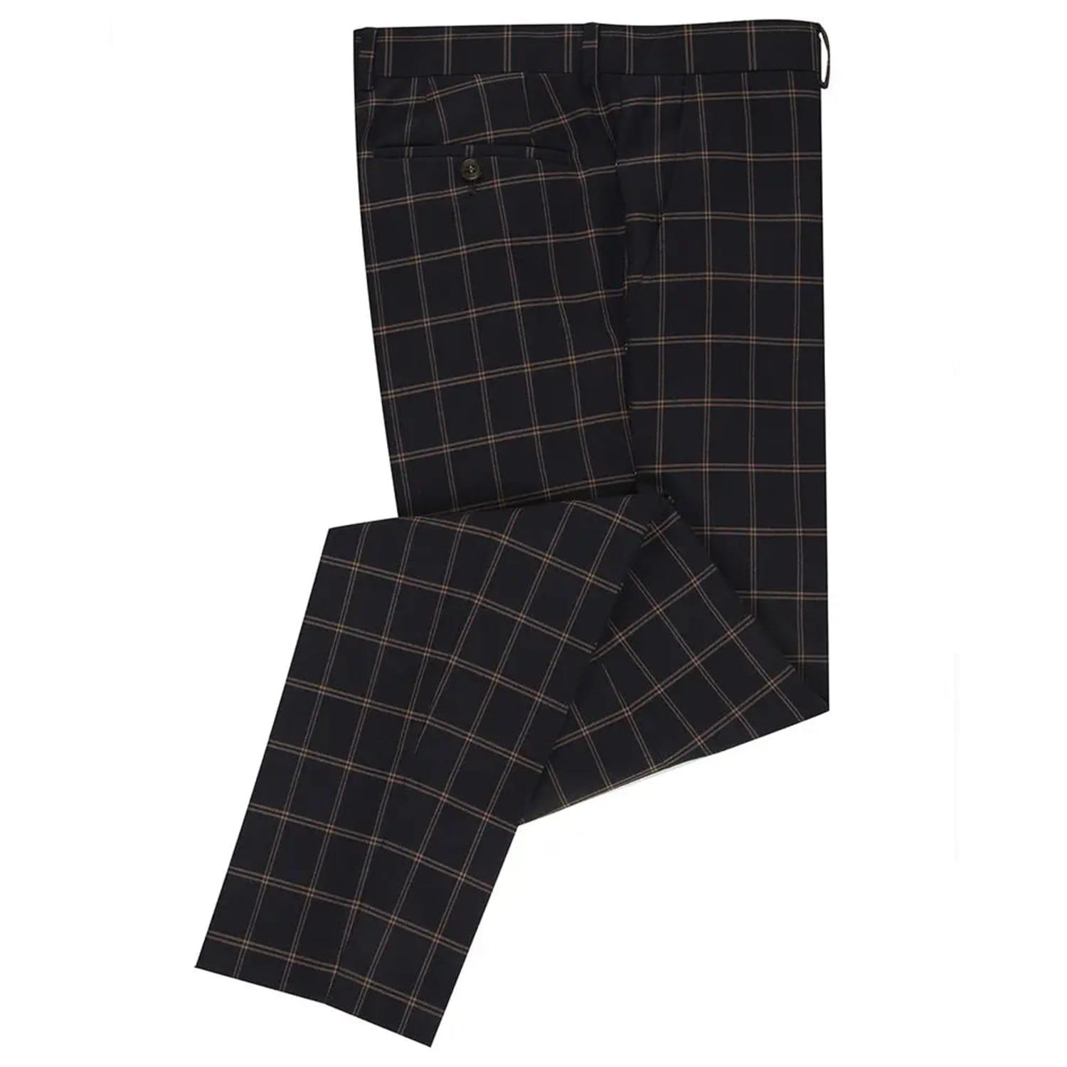 Spin Tyler Check Suit Trouser in Black for Men | Lyst