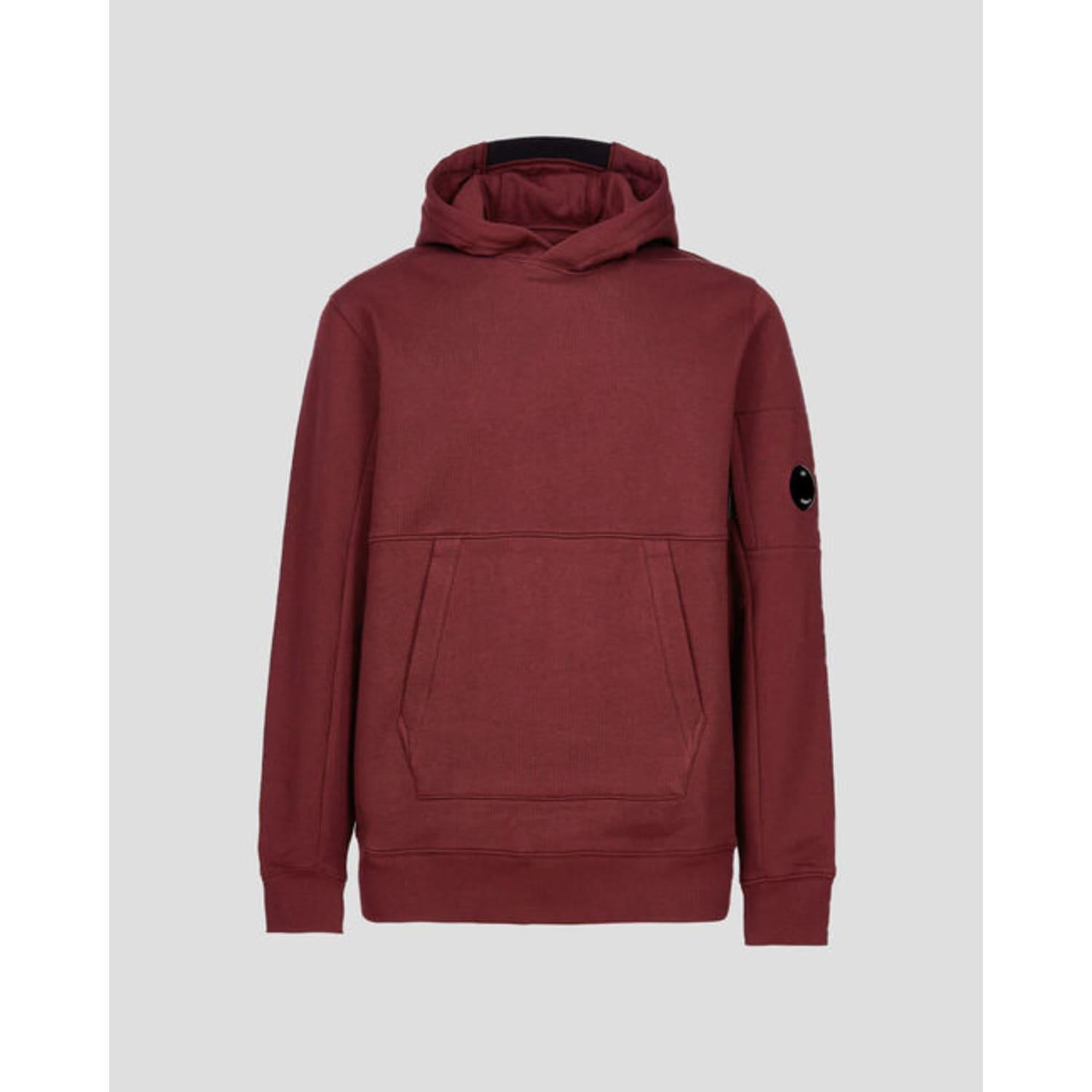 C.P. Company C.p. Company Diagonal Raised Fleece Pullover Hoodie Port Royal  Red for Men | Lyst