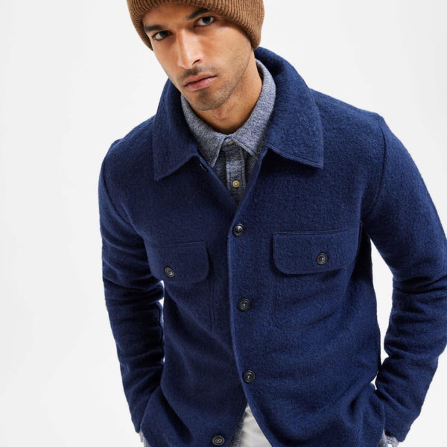 SELECTED Wool Workwear Jacket in Blue for Men | Lyst