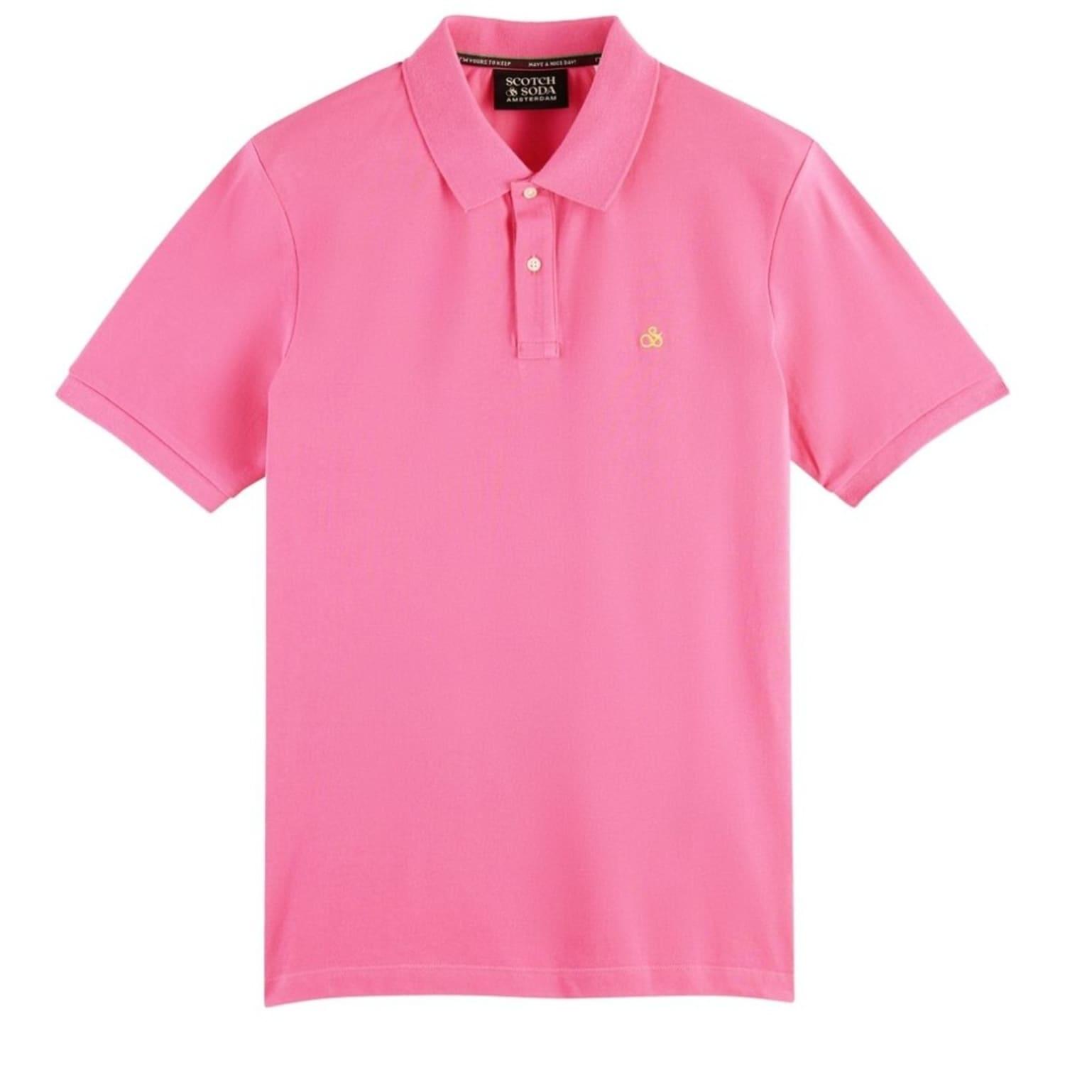 Scotch & Soda Pale Pink Classic Pique Organic Cotton Polo Shirt for Men |  Lyst