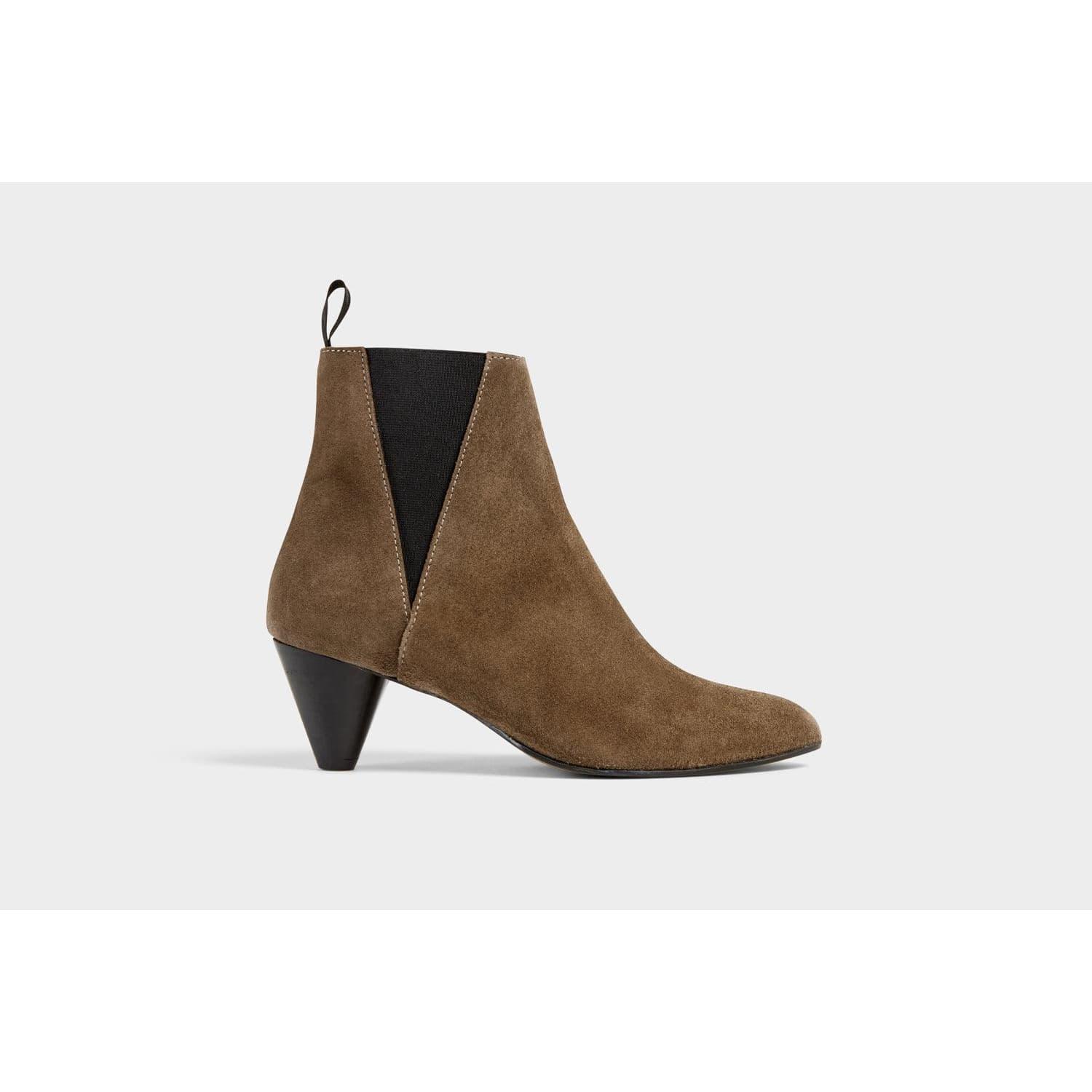Anonymous Copenhagen Dark Taupe Suede Clivia Boot in White | Lyst