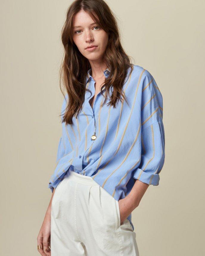 Sessun Sunsky Striped Botan Shirt in Blue | Lyst