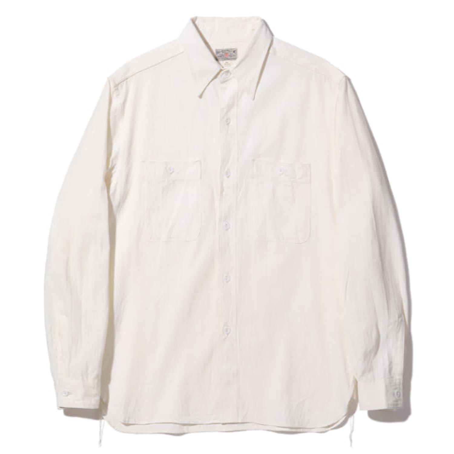 Buzz Rickson's Work Shirt Br25996 Chambray in White for Men | Lyst
