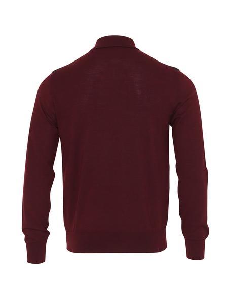Brioni Bordeaux Long Sleeve B Link Wool Polo in Burgundy (Red) for Men |  Lyst