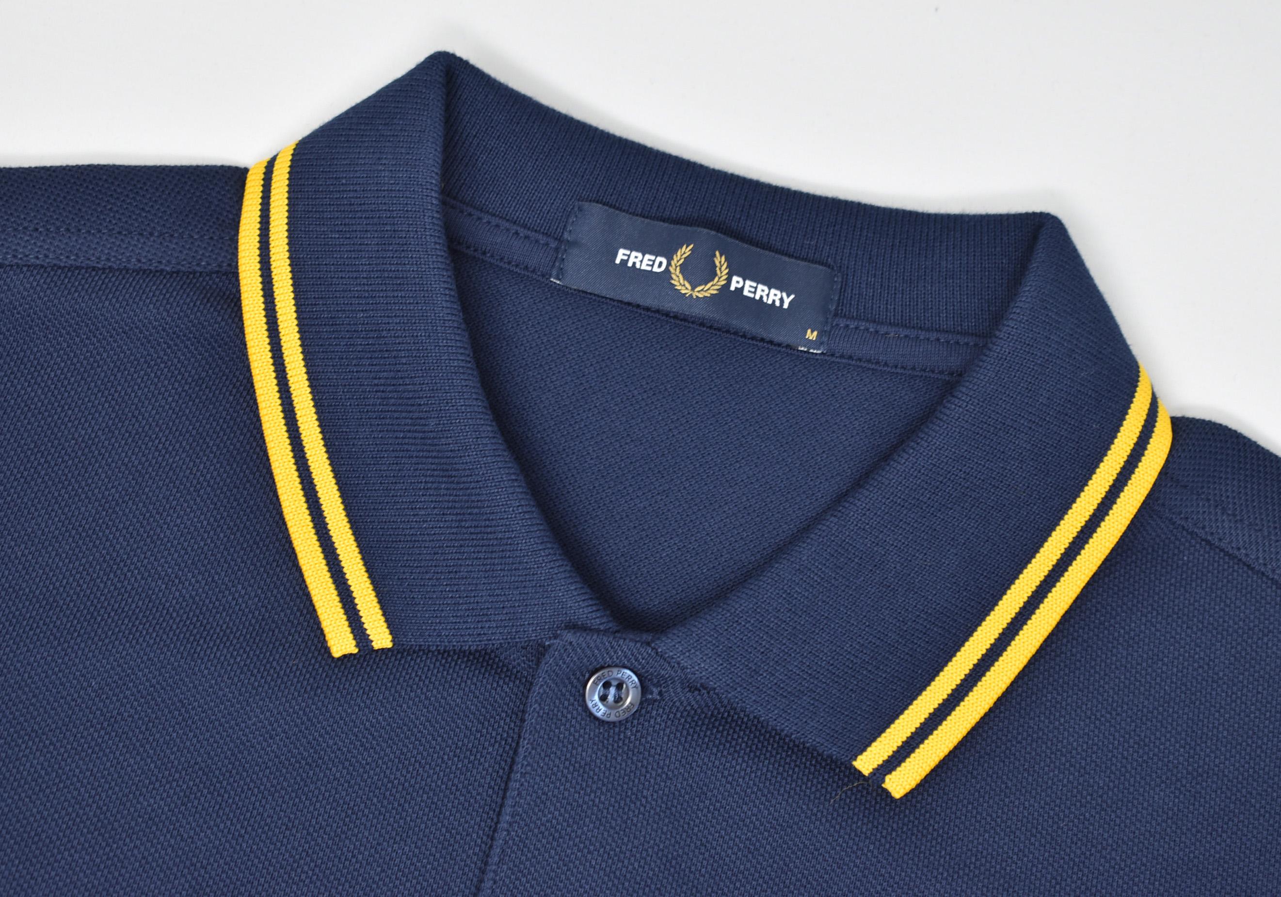 Fred Perry Cotton Carbon Blue Twin Tipped Polo Shirt for Men - Lyst
