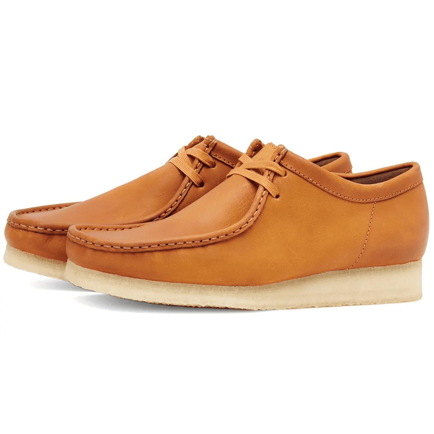 Clarks Wallabee Tan Waxy Leather in Brown for Men | Lyst