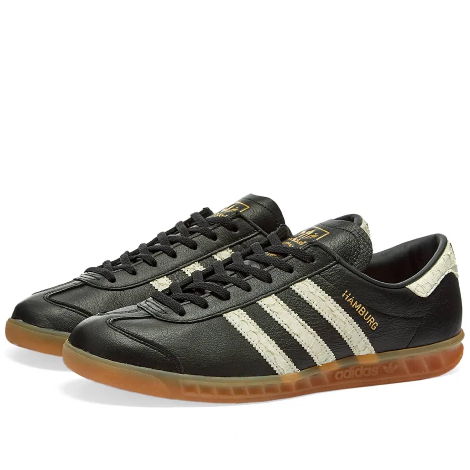 adidas Leather Hamburg Trainers in White (Black) for Men | Lyst