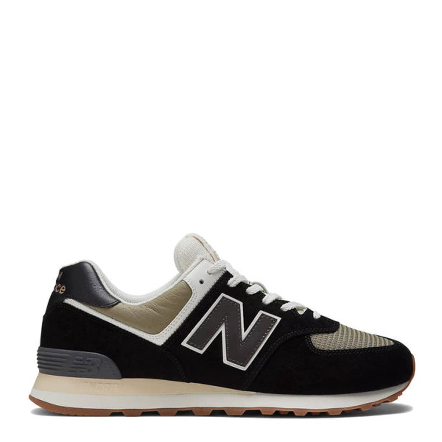 New Balance Suede 574 Trainers in Black for Men | Lyst