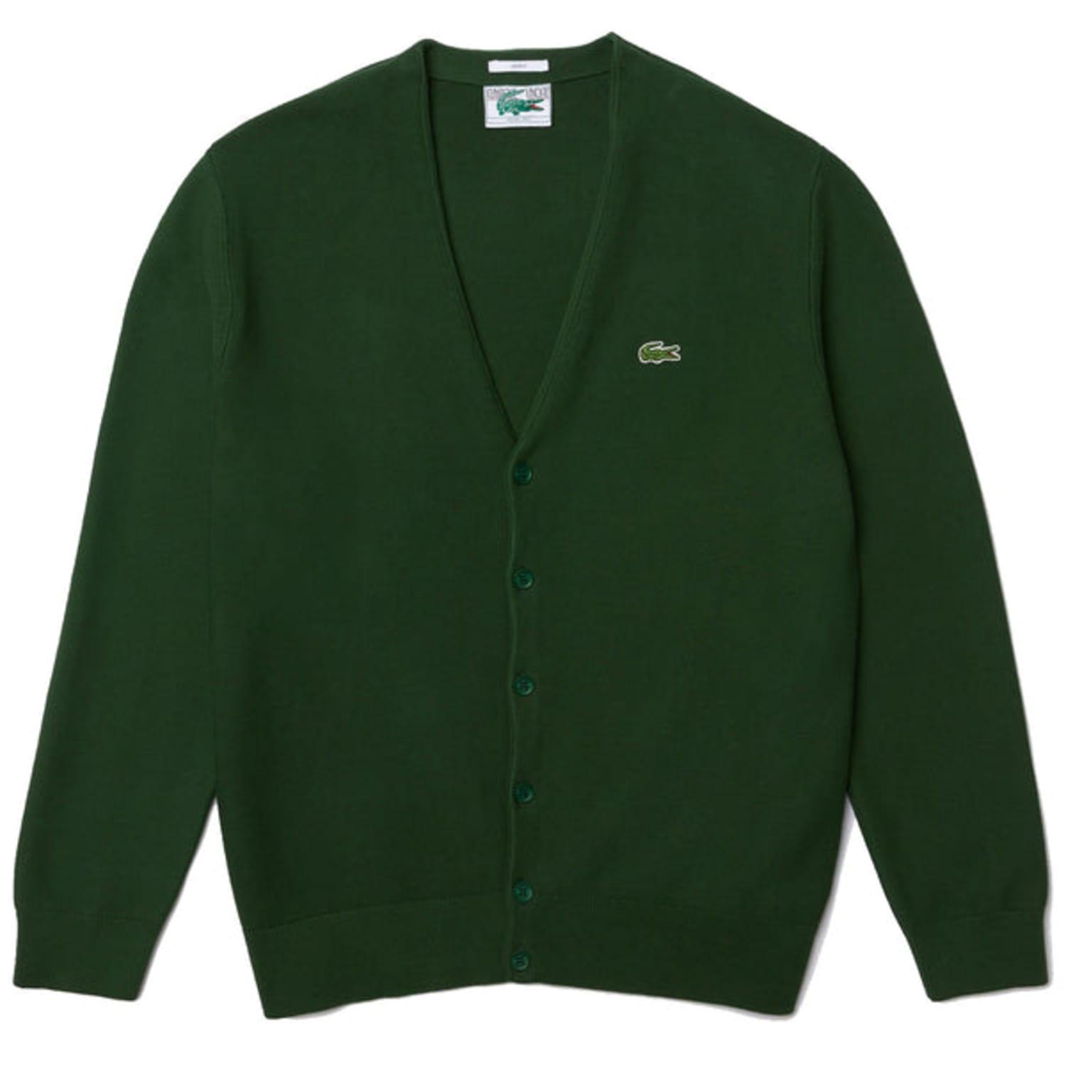 Lacoste Unisex New Classic Buttoned Cotton Blend Cardigan Green 132 | Lyst
