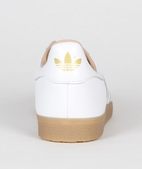 white leather gazelle trainers