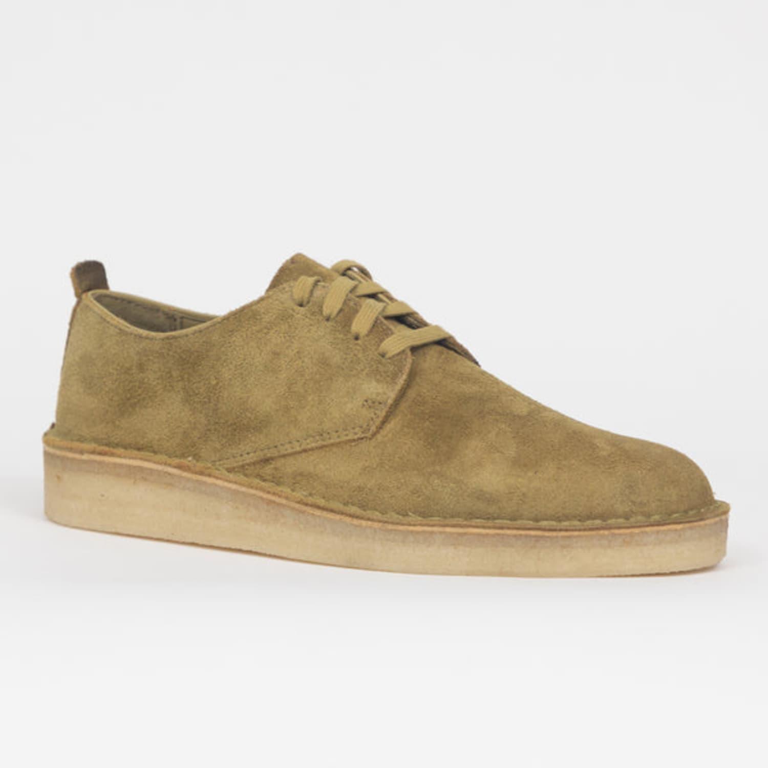 Clarks Coal London Shoes In Mid Green Suede in Brown for Men | Lyst