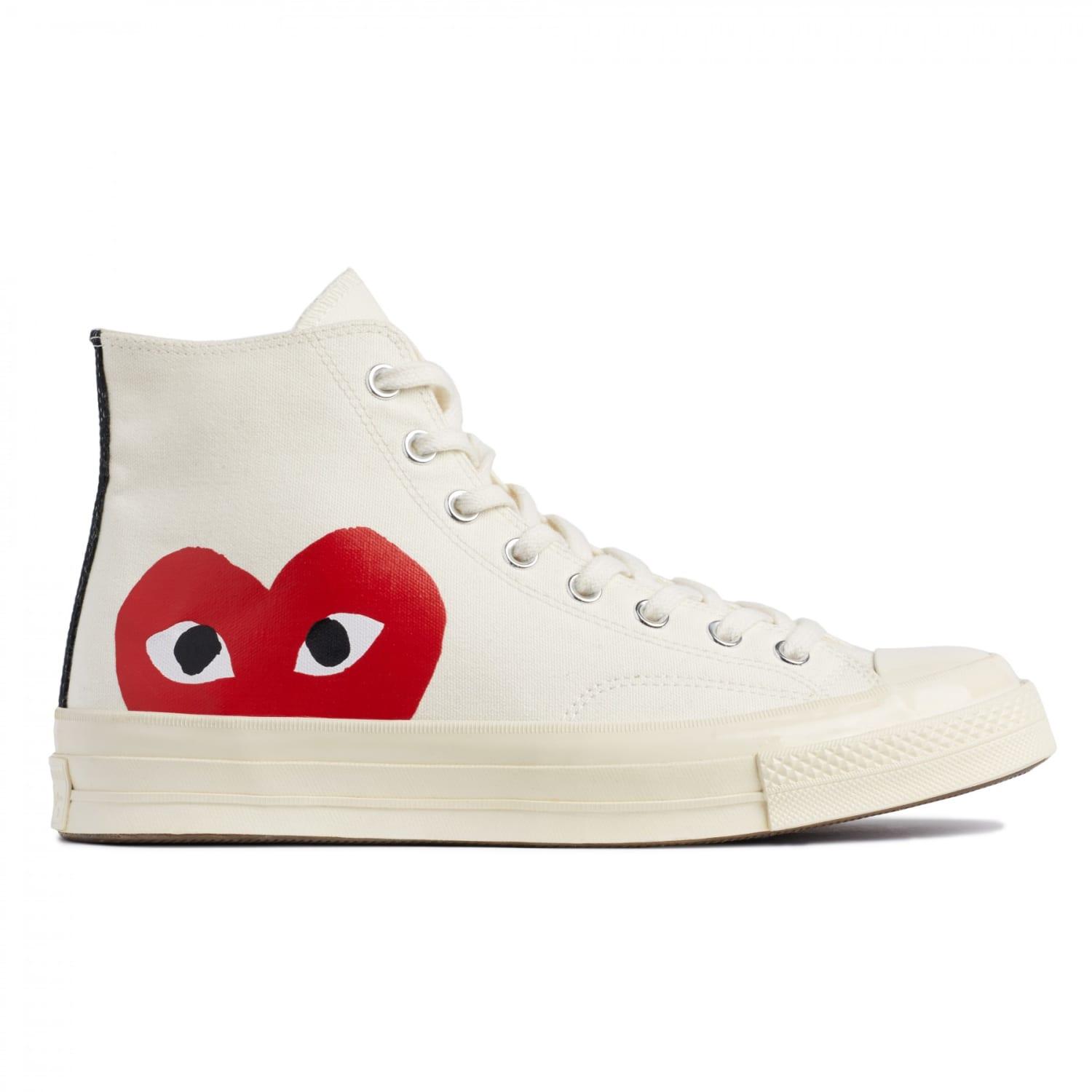 X Converse Red Heart Chuck Taylor All Star 70 High White Chaussures COMME  DES GARÇONS PLAY pour homme | Lyst