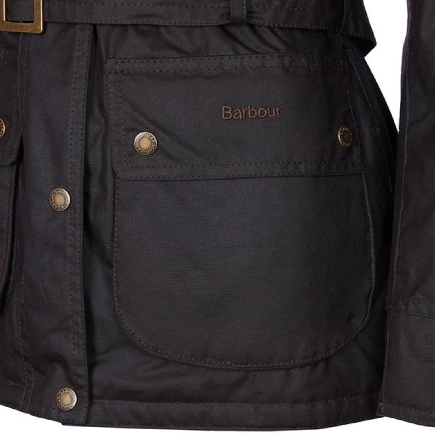 Barbour Cotton Montgomery Wax Jacket in Black | Lyst