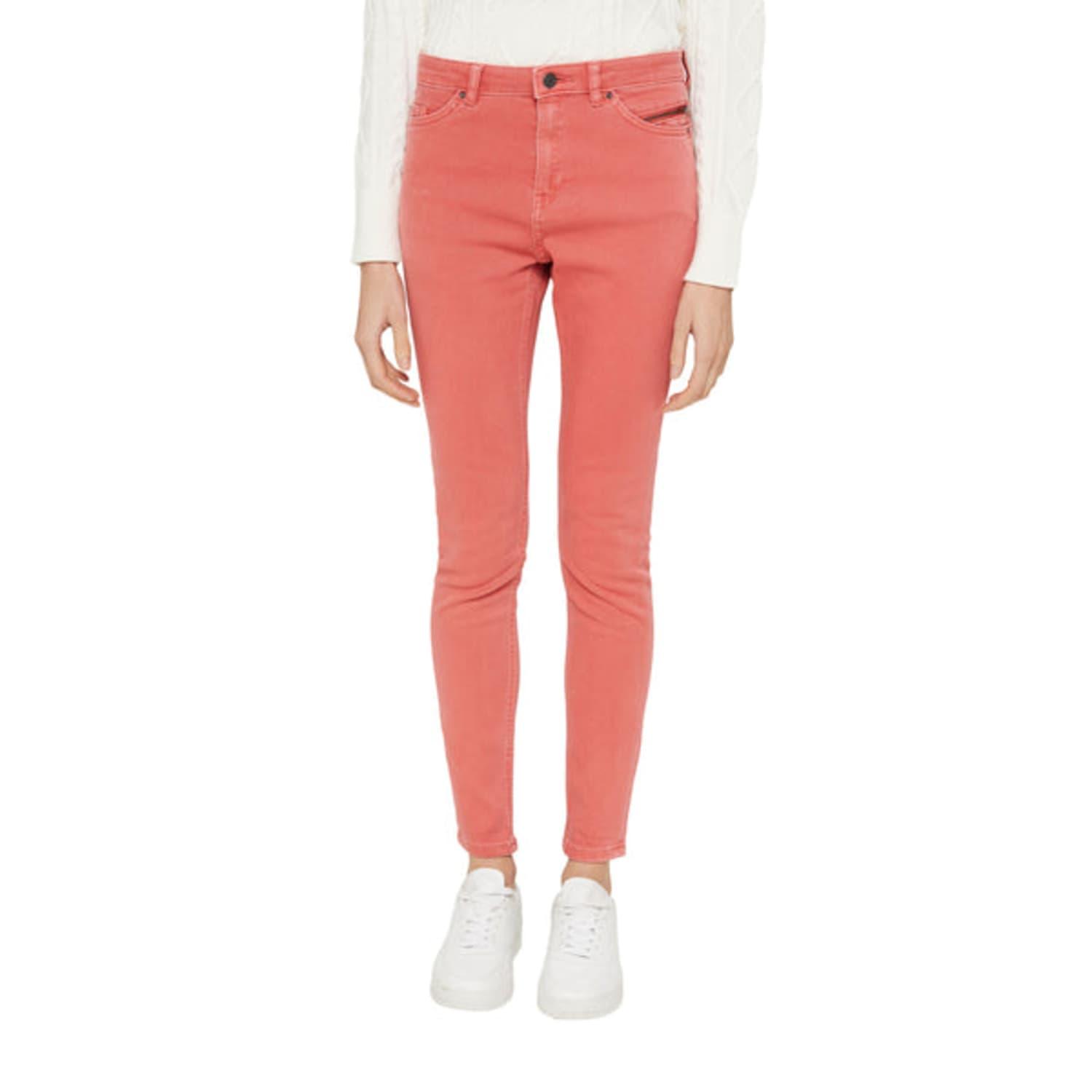 Esprit Stretch Jeans With Zip Detail in Pink | Lyst