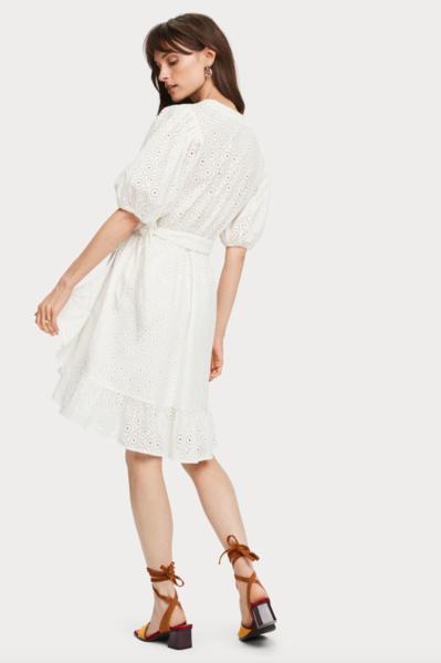 broderie anglaise wrap dress