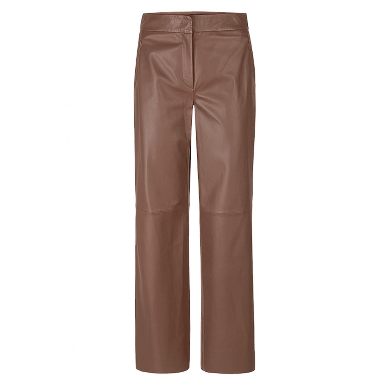Riani Toffee Leather Pants in Brown Lyst