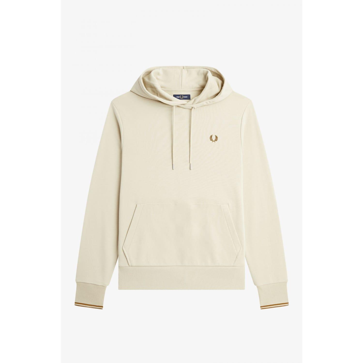 Fred Perry M2643 Tipped Hooded Sweatshirt in Natural for Men | Lyst