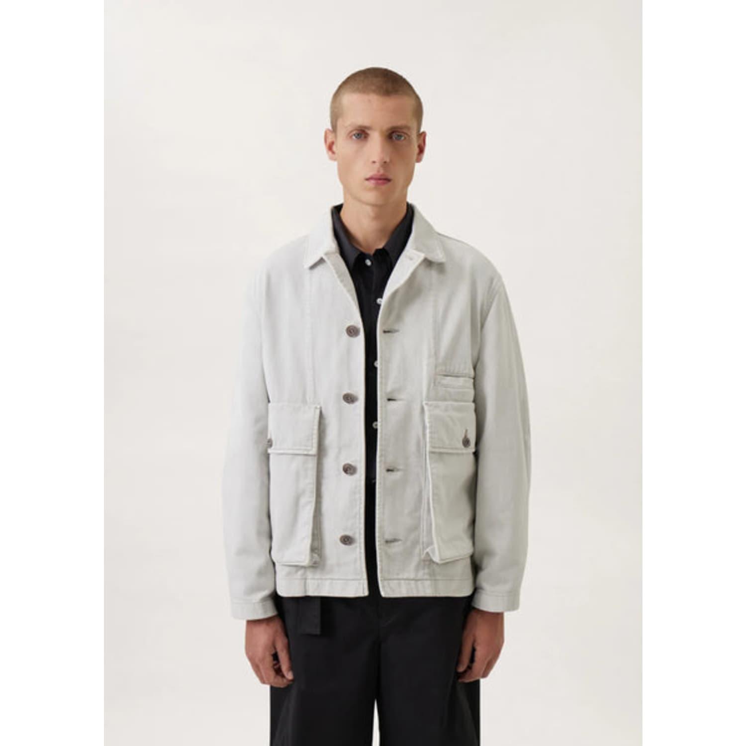 Lemaire Boxy Jacket Denim Snow Grey in Gray for Men | Lyst