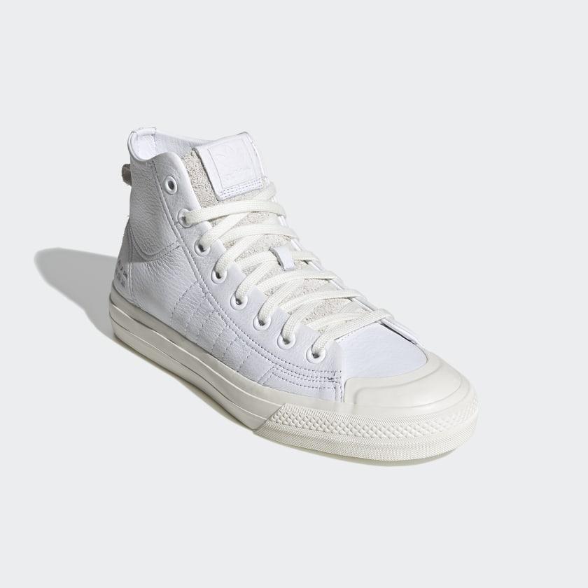 adidas Leather Nizza Rf Hi Top Trainers in White for Men | Lyst