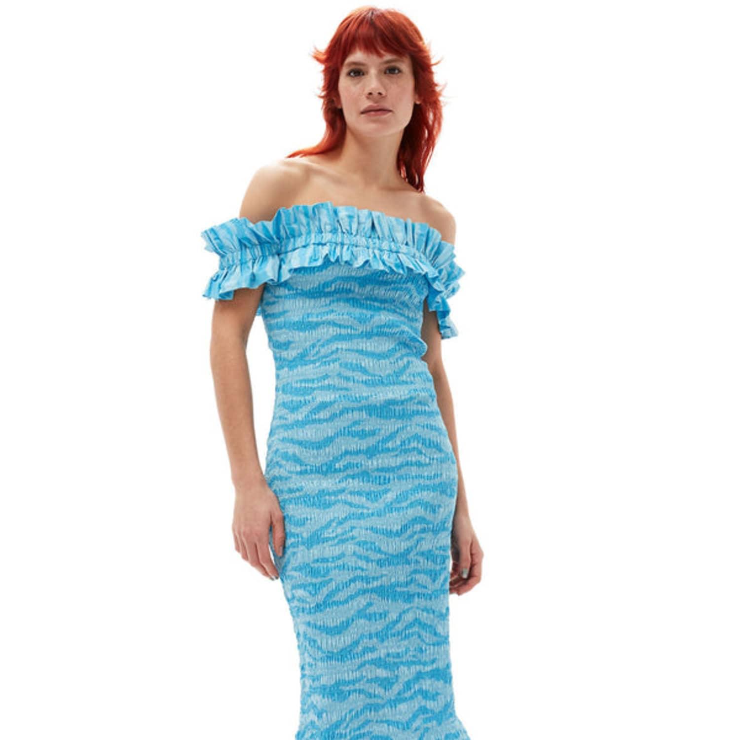 Ganni one best sale shoulder dress