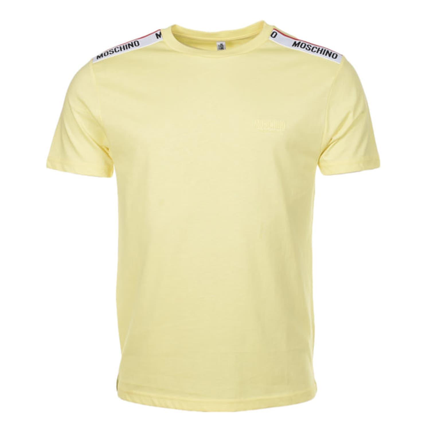 Moschino Yellow Underwear Shoulder Taped T Shirt | Lyst