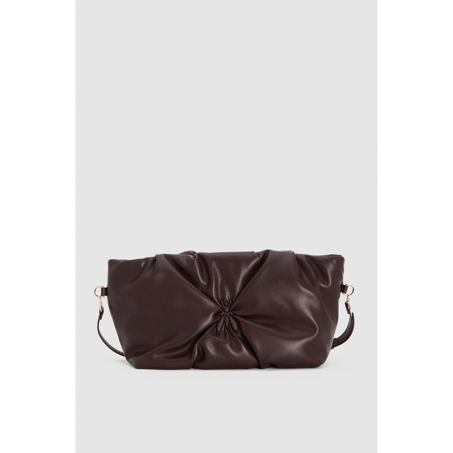 Patrizia Pepe Large Dark Blazon Purple Fly Pillow Clutch Bag in