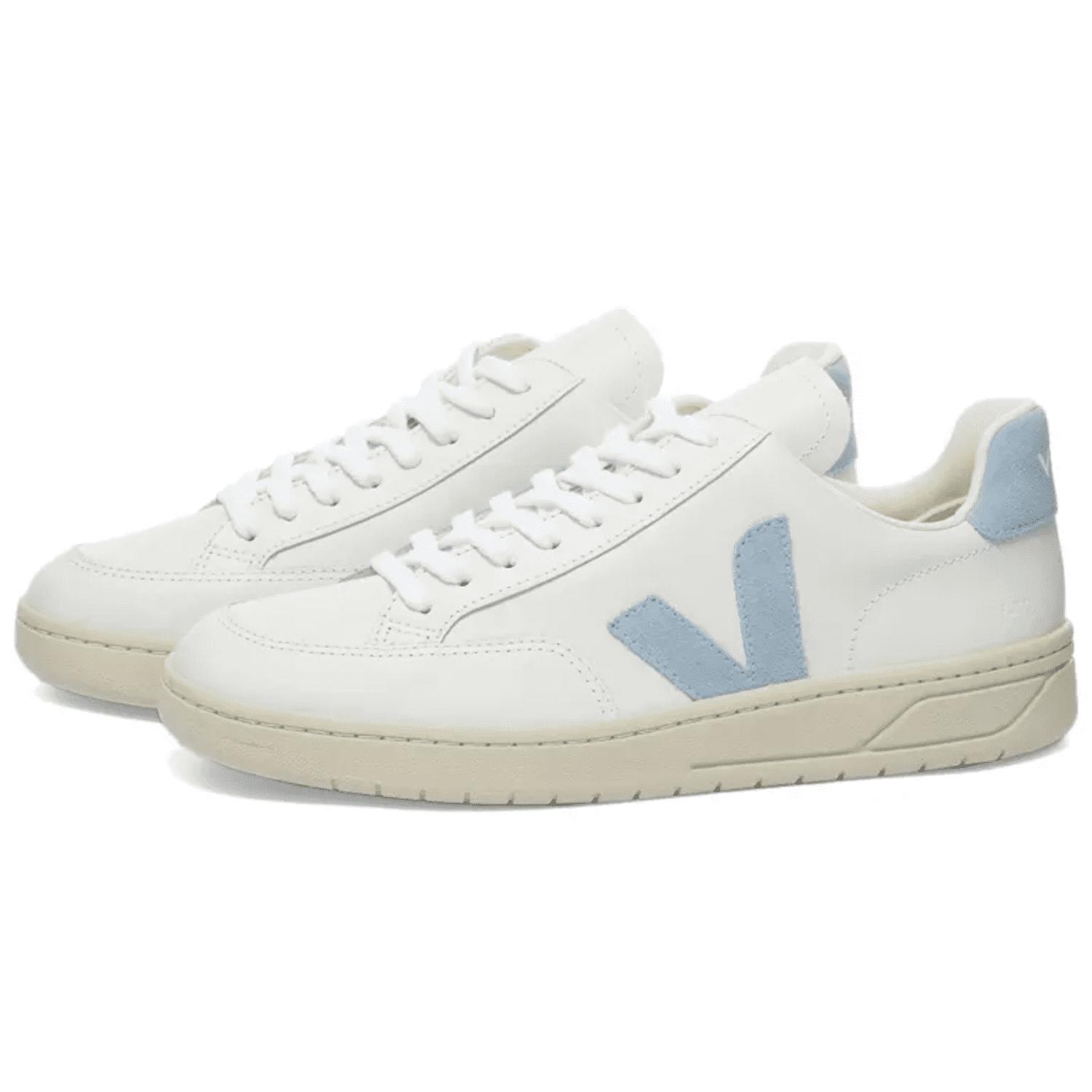 Veja V-12 Leder Sneaker Weiß und hellblau in Weiß für Herren | Lyst DE