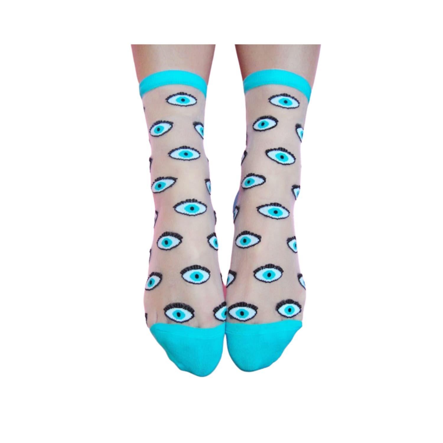 Coucou Suzette Transparent Bleu Eye Socks in Blue | Lyst
