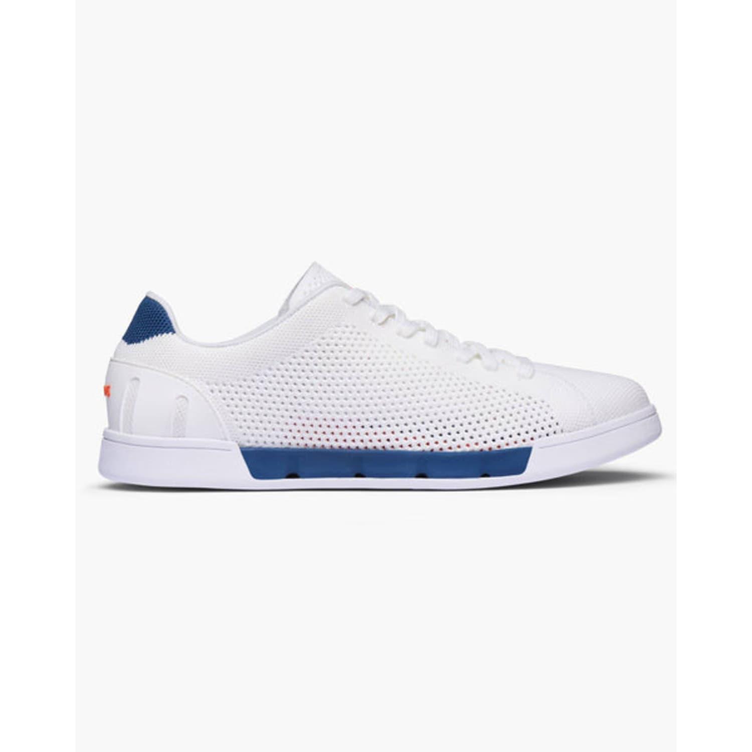 Swims White And English Blue Breeze Tennis Knit Sustainable Trainers for  Men | Lyst